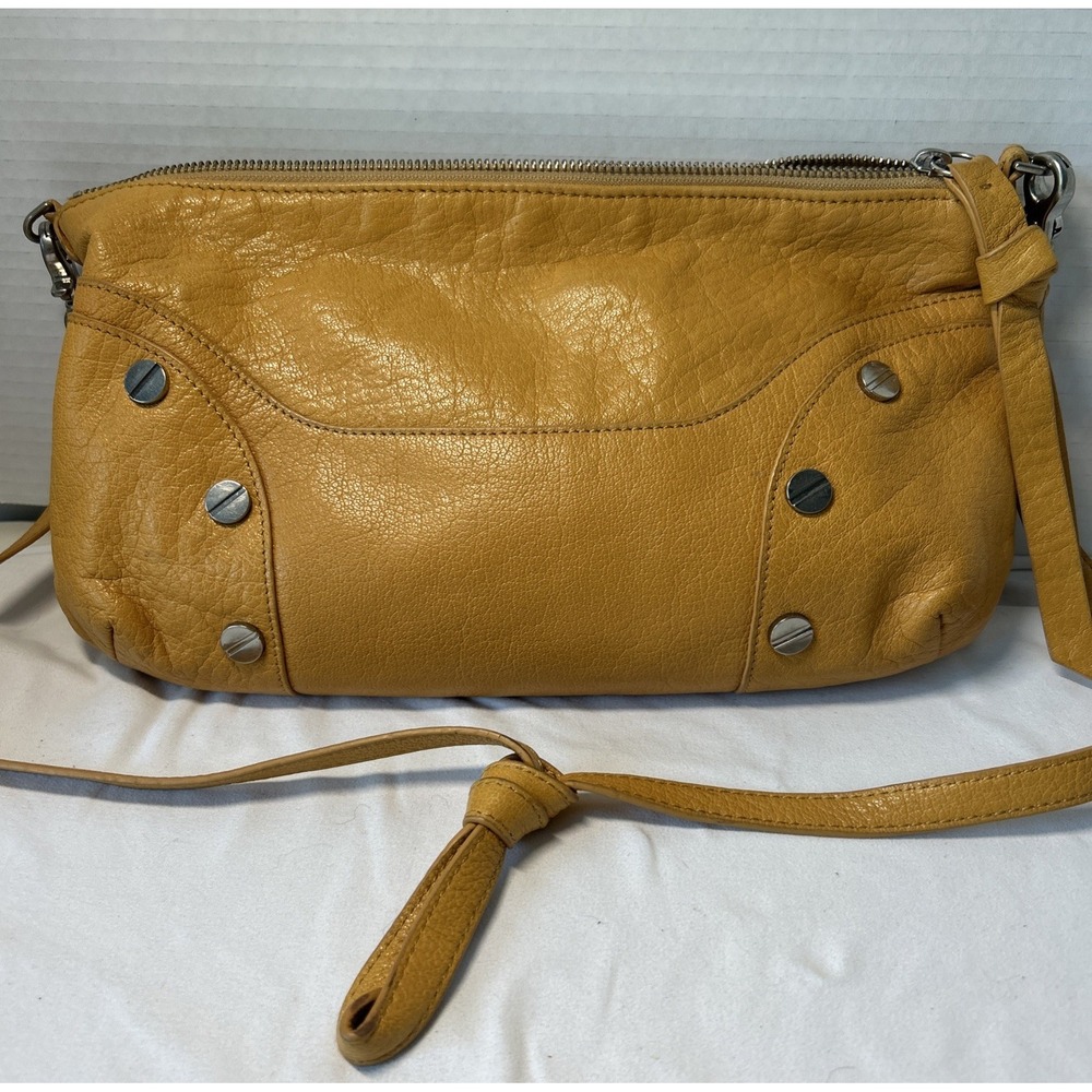 Foley + Corinna Womens Leather Gold Tone Crossbody Shoulder Handbag W/dustbag P7